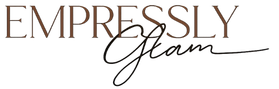 Logo of 'Empressly Glam' with a decorative script on a white background